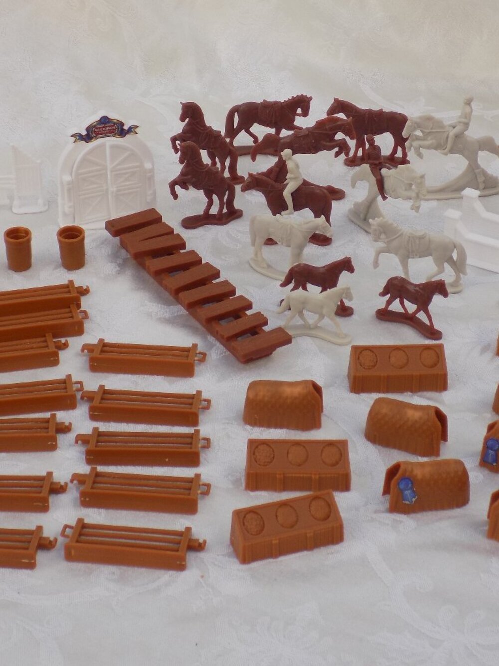 Plastic Toy Horses, Riders,  Fences, Set w Accessories,  52 Pc Set